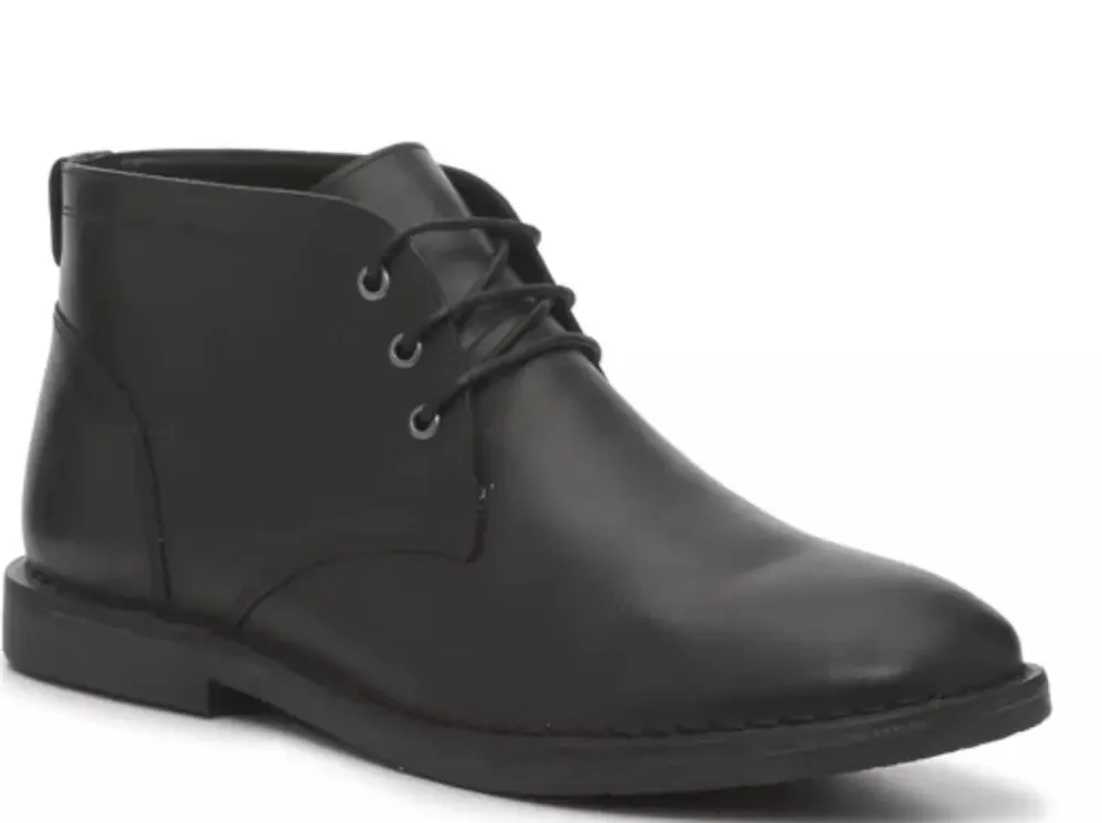 Crown Vintage Mens Casper Chukka Boots 8.5 NWT Black Lace Up Oxford Leather